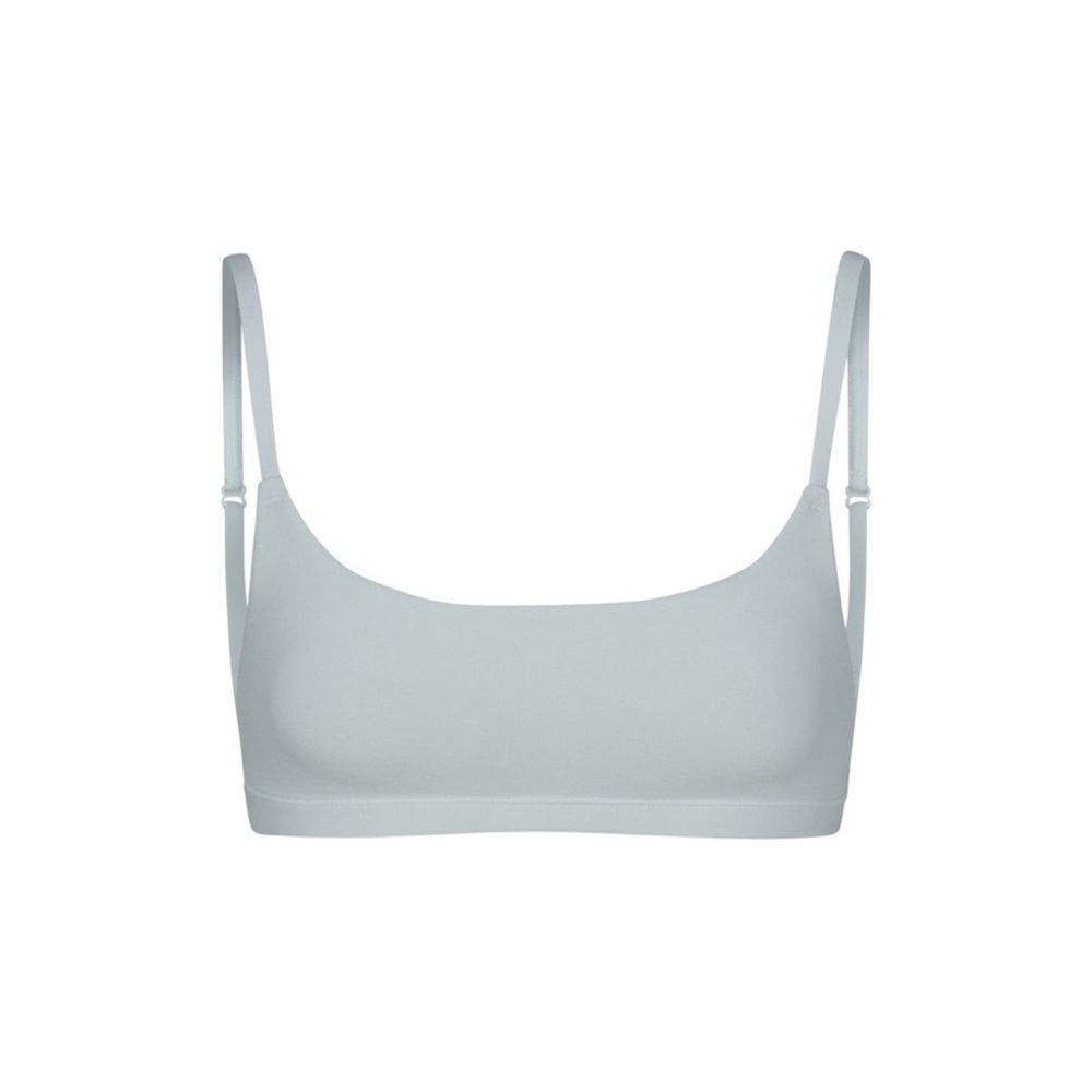 ❄️SKIMS COTTON (B17) JERSEY SCOOP NECK BRALETTE IN FROST XXS